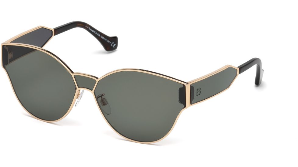 Balenciaga BA0096 Sunglasses - Shiny Rose Gold Frame Color, Green Lens Color