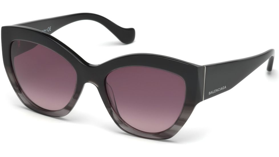 Balenciaga BA0103 Sunglasses - Black Frame Color, Gradient Bordeaux Lens Color