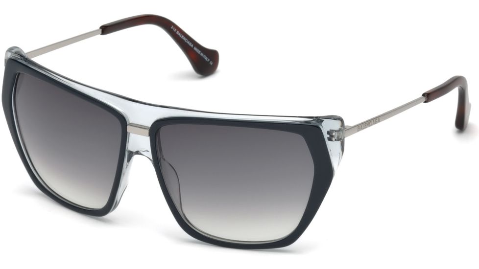 Balenciaga BA0105 Sunglasses - Blue Frame Color, Gradient Smoke Lens Color