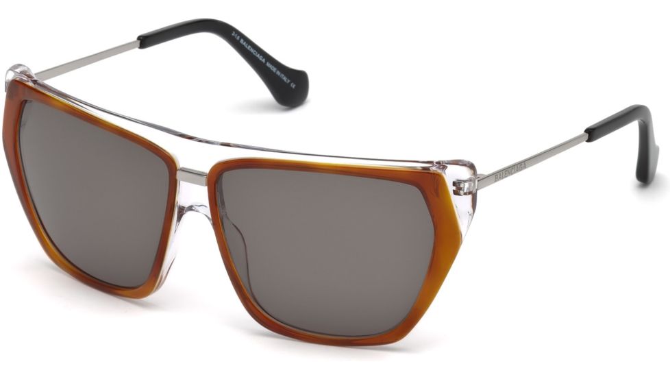 Balenciaga BA0105 Sunglasses - Havana Frame Color, Green Lens Color