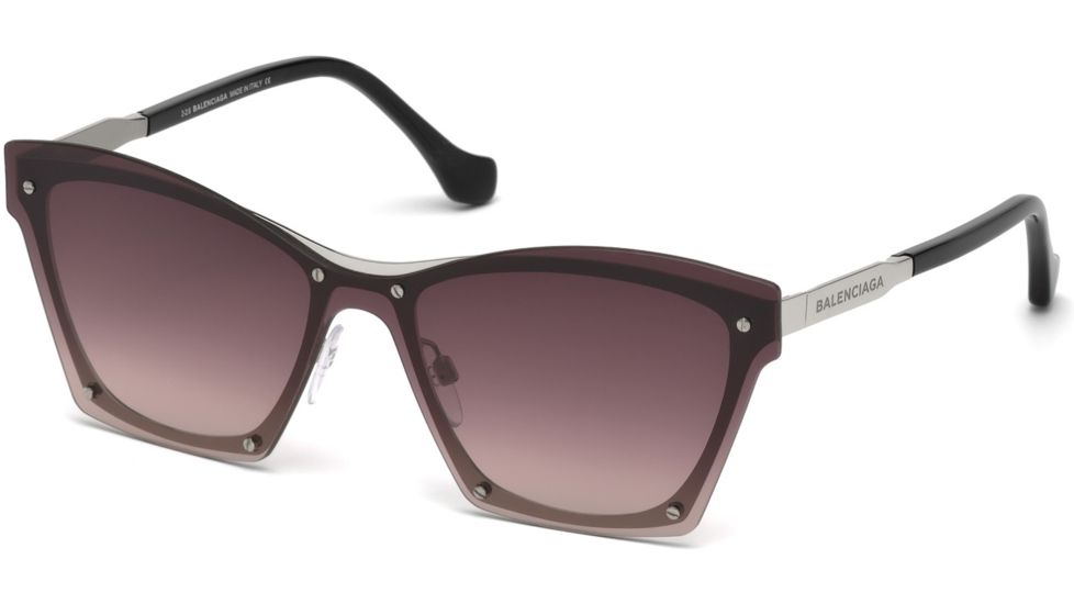 Balenciaga BA0106 Sunglasses - Shiny Palladium Frame Color, Gradient Bordeaux Lens Color