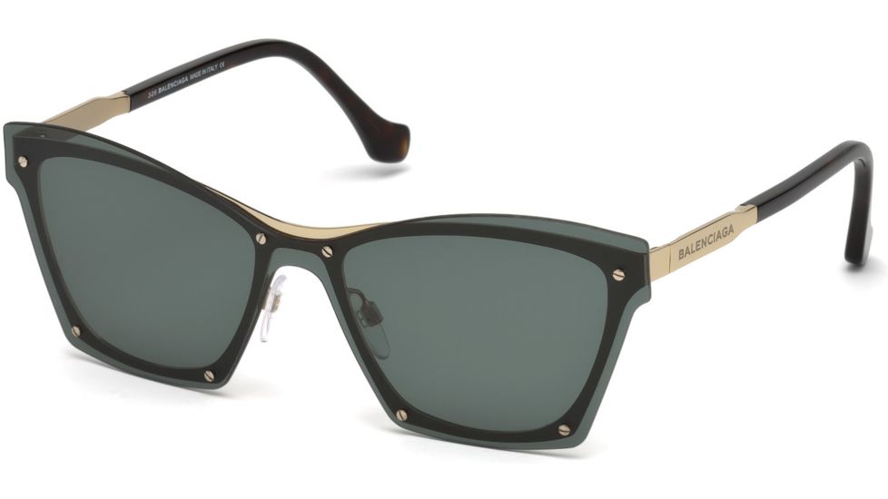 Balenciaga BA0106 Sunglasses - Shiny Rose Gold Frame Color, Smoke Lens Color