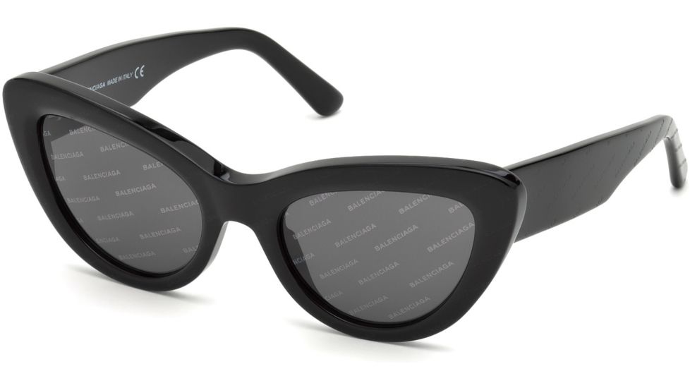 Balenciaga BA0129 Sunglasses - Black Frame Color, Smoke Lens Color