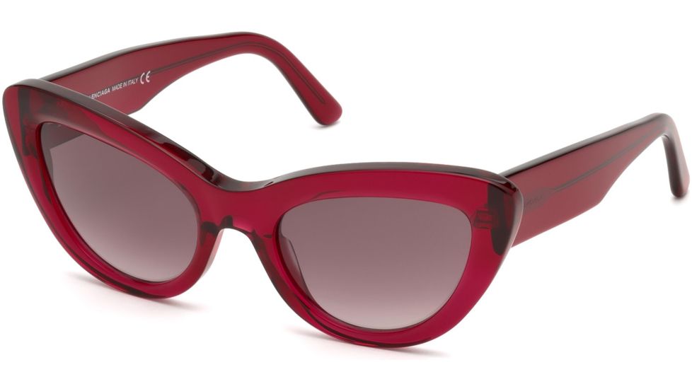 Balenciaga BA0129 Sunglasses - Shiny Red Frame Color, Gradient Bordeaux Lens Color