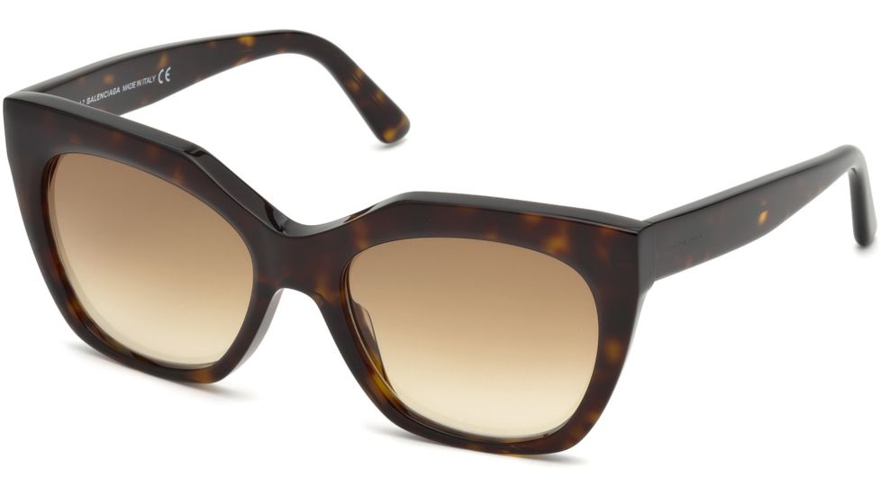 Balenciaga BA0132 Sunglasses - Dark Havana Frame Color, Gradient Brown Lens Color