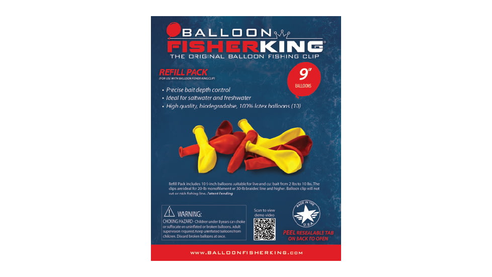 Balloon Fisher King 9in Latex Balloon Refill w/5inLatex Balloons 10, 41161