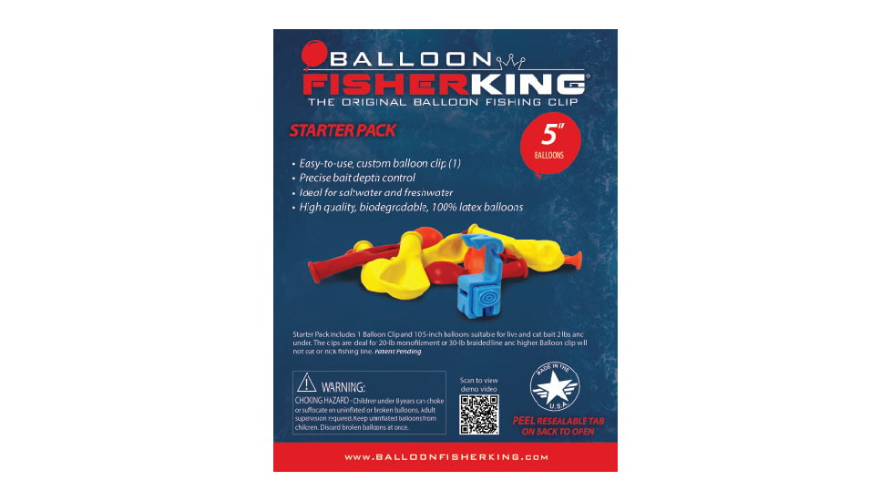 Balloon Fisher King Starter Pk w/Balloon Clip 1 &amp; 5in Balloons 10ct, 41159