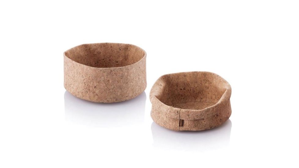 Bambu Adjust-A-Bowl' 8in Cork Fabric Bowl, Natural Brown, 8in dia., 134100