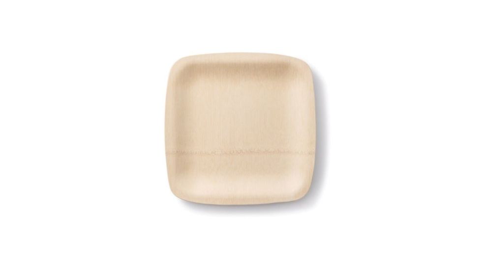 Bambu All Occasion Veneerware Bamboo Compostable Plates. 11in Square. Package of 8, Natural, 11in, 064500