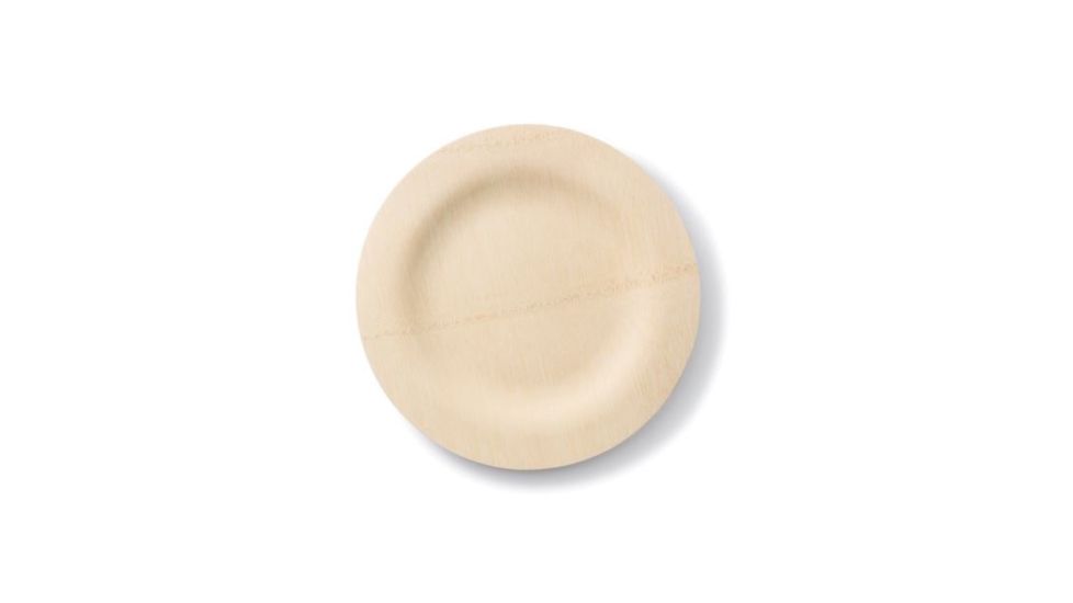 Bambu All Occasion Veneerware Bamboo Compostable Plates. 7in Round. Package of 8, Natural, 7in, 060100