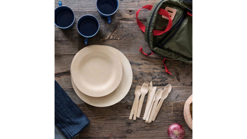 Bambu All Occasion Veneerware Bamboo Compostable Plates. 7in Round. Package of 8, Natural, 7in, 060100