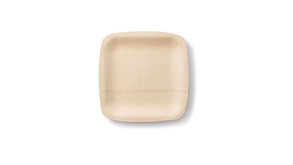 Bambu All Occasion Veneerware Bamboo Compostable Plates. 7in Square. Package of 8, Natural, 7in, 062800