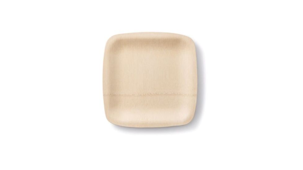 Bambu All Occasion Veneerware Bamboo Compostable Plates. 9in Square. Package of 8, Natural, 9in, 062900