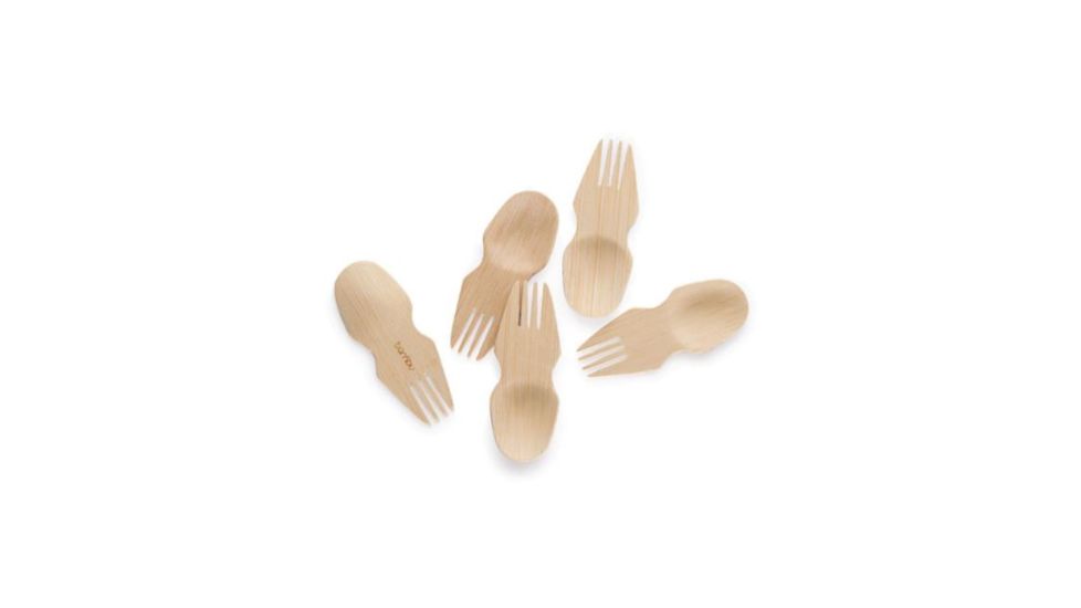 Bambu All Occasion Veneerware Spork. Package of 24, Natural, 3 1/2in, 061800