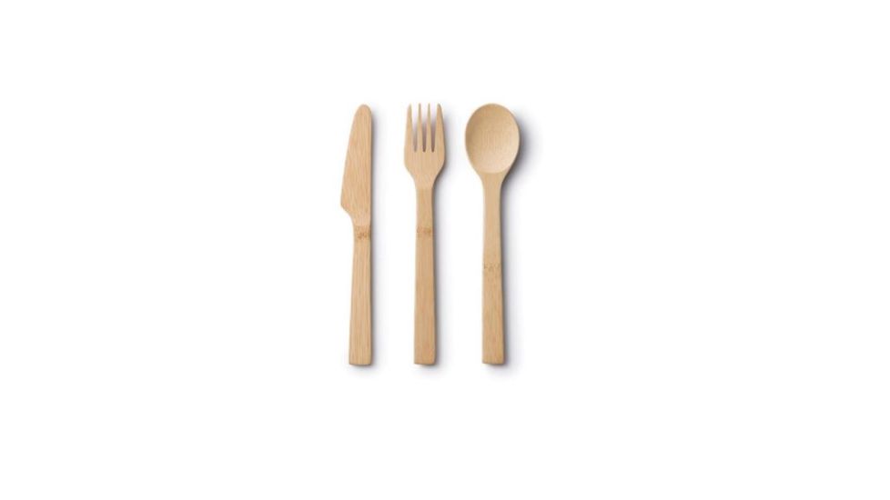 Bambu Bamboo Knife, Fork Spoon Set, Natural, Natural, 7 1/4in, 054600