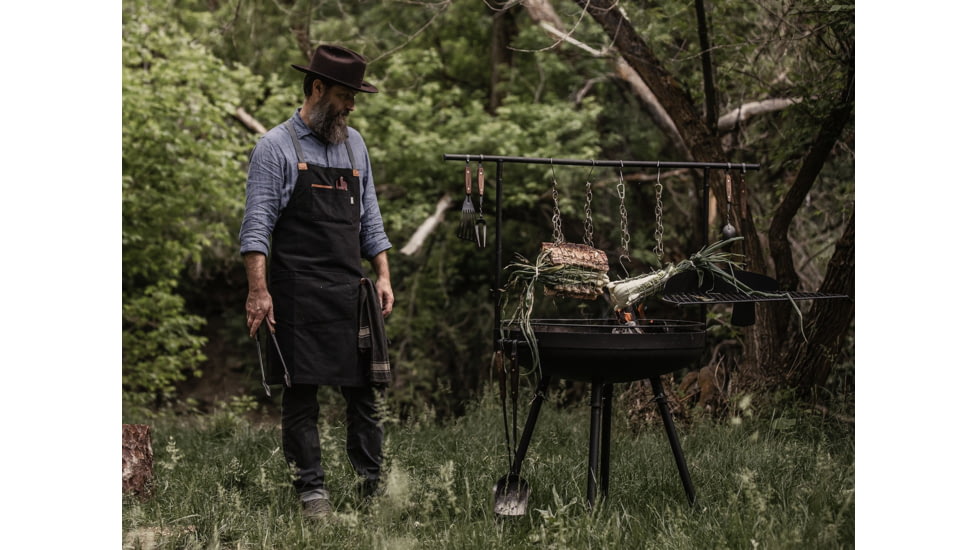 Barebones Cowboy Fire Pit Grill - 30in w/ Adjustable Legs, CKW-450