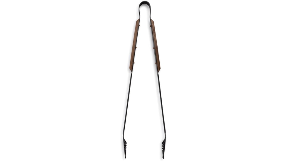 Barebones Cowboy Grill Tongs, Stainless Steel, Natural Walnut, 16 L x 4.5 W x 1.5 H inches, CKW-462
