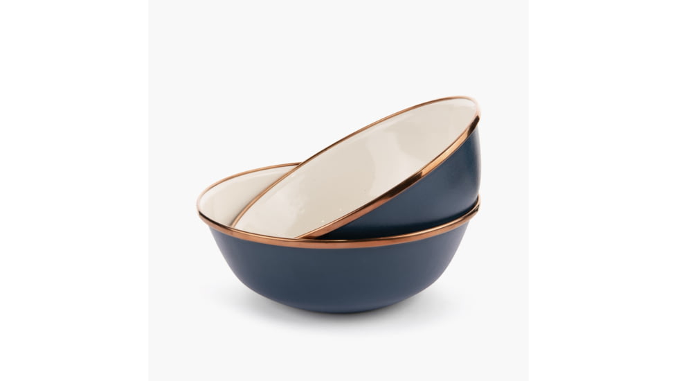 Barebones Enamel 2-Tone Bowl Set Indigo Blue, CKW-1031
