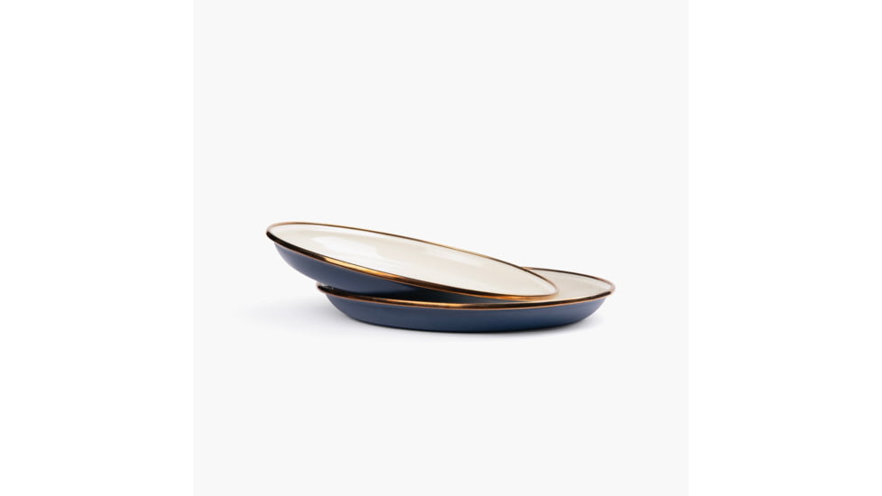 Barebones Enamel 2-Tone Salad Plate Set Indigo Blue, CKW-1034