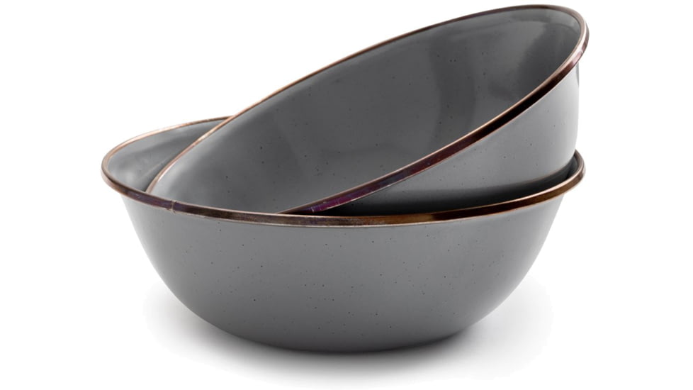 Barebones Enamel Bowl Set - Set of 2, Slate Gray, CKW-357