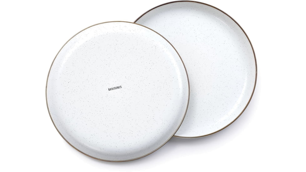 Barebones Enamel Deep Plate Set - Set of 2, Eggshell, CKW-391