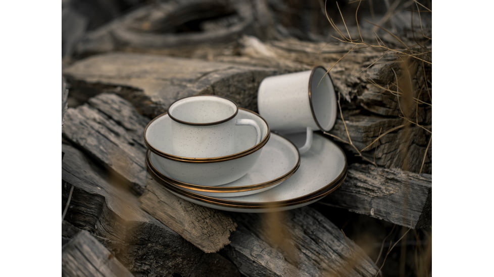 Barebones Enamel Salad Plate - Set of 2, Eggshell, 8in, CKW-392