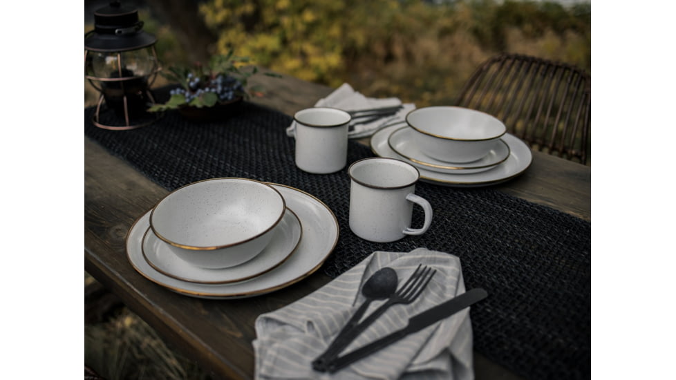 Barebones Enamel Salad Plate - Set of 2, Eggshell, 8in, CKW-392