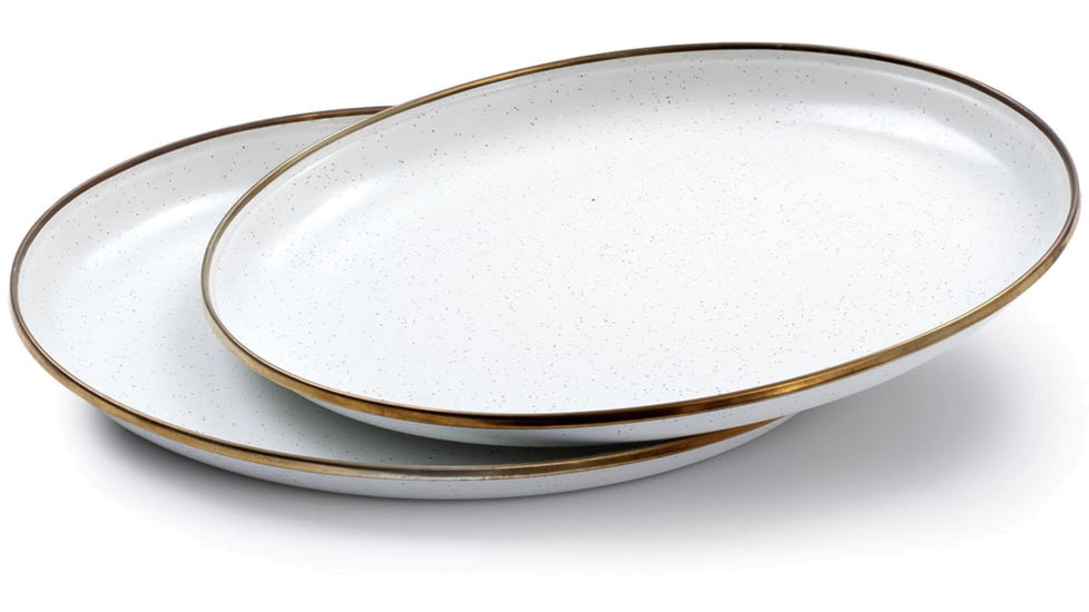 Barebones Enamel Deep Plate Set - Set of 2, Eggshell, CKW-391