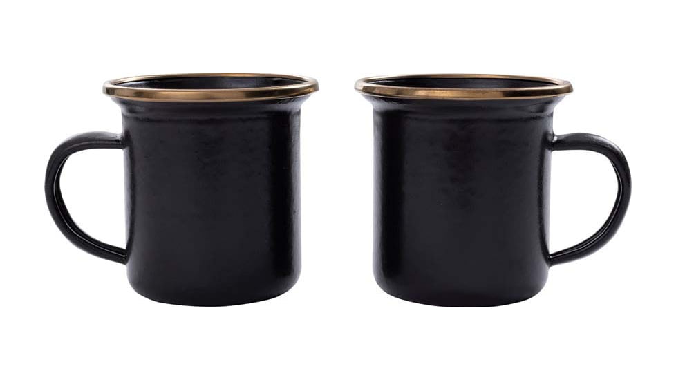 Barebones Enamel Espresso Cup Set, Charcoal, CKW-344