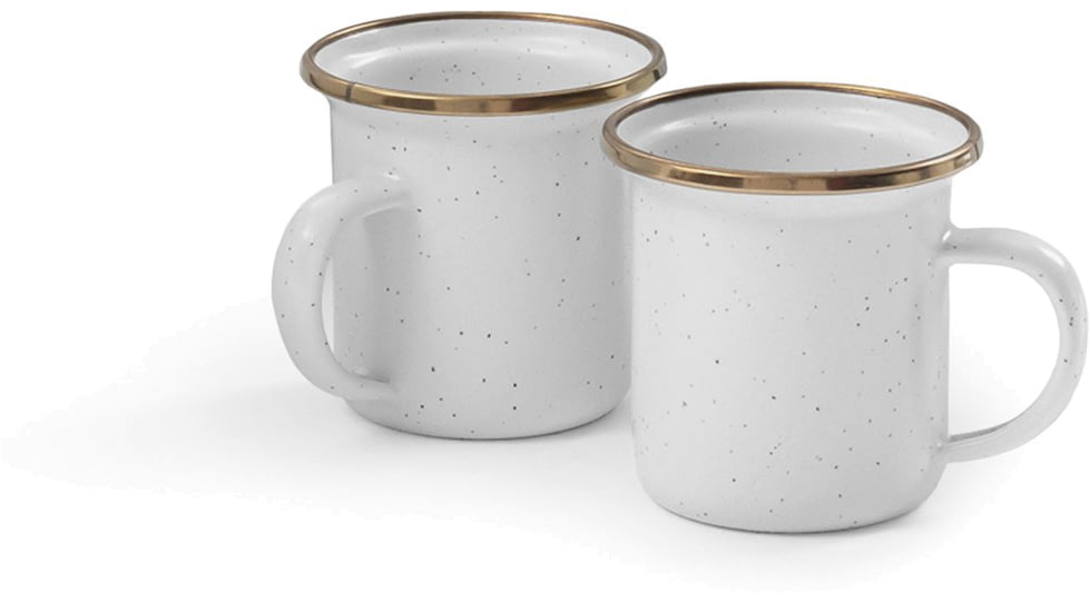 Barebones Enamel Espresso Cup - Set of 2, Eggshell, 4oz, CKW-394
