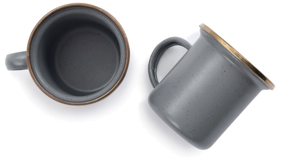 Barebones Enamel Espresso Cup - Set of 2, Slate Gray, 4oz, CKW-375