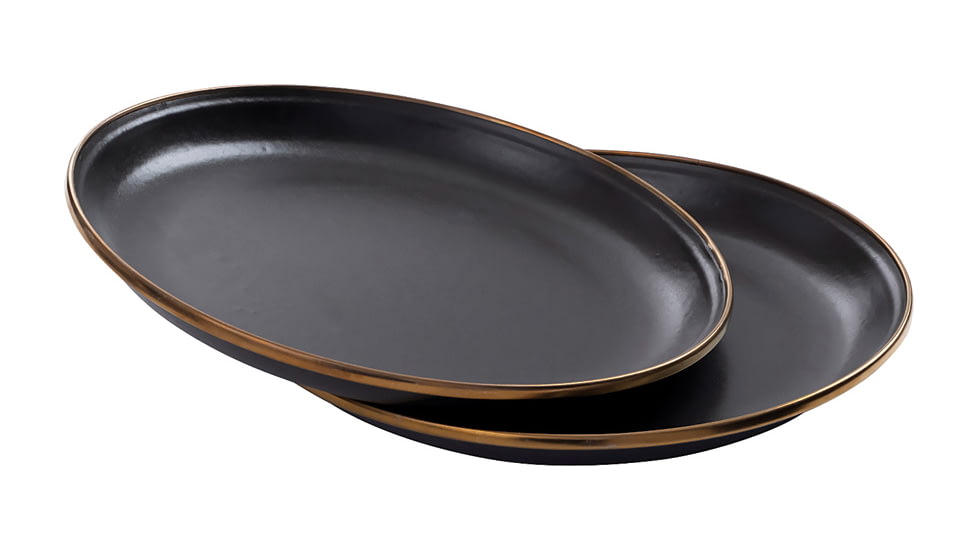 Barebones Enamel Salad Plate Set, Charcoal, CKW-342