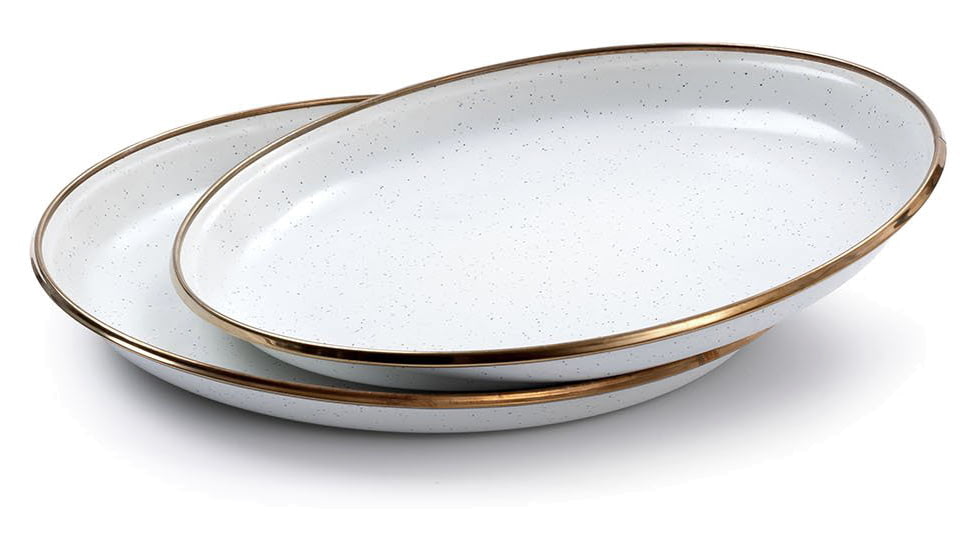 Barebones Enamel Salad Plate - Set of 2, Eggshell, 8in, CKW-392