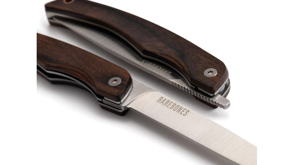 Barebones Folding Knife Set - Set of 2, 50CR15 Stainless Steel Blade, Hardwood Handle, CKW-362