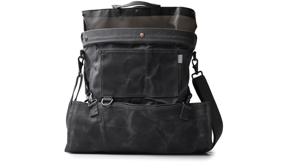 Barebones Gathering Bag, Paraffin Waxed Canvas, 18in x 16.5in x 5in, Slate Gray GDN-068