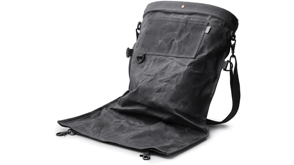 Barebones Gathering Bag, Paraffin Waxed Canvas, 18in x 16.5in x 5in, Slate Gray GDN-068