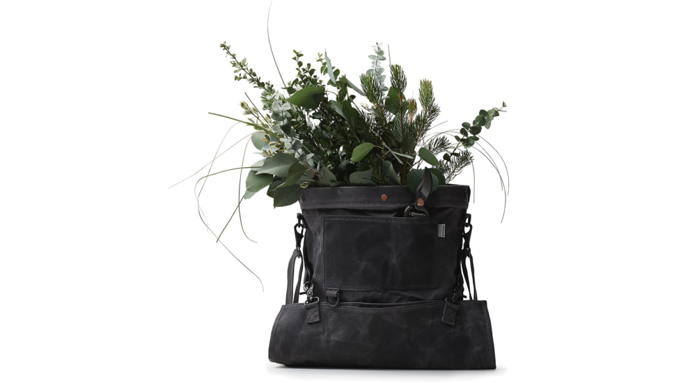 Barebones Gathering Bag, Paraffin Waxed Canvas, 18in x 16.5in x 5in, Slate Gray GDN-068