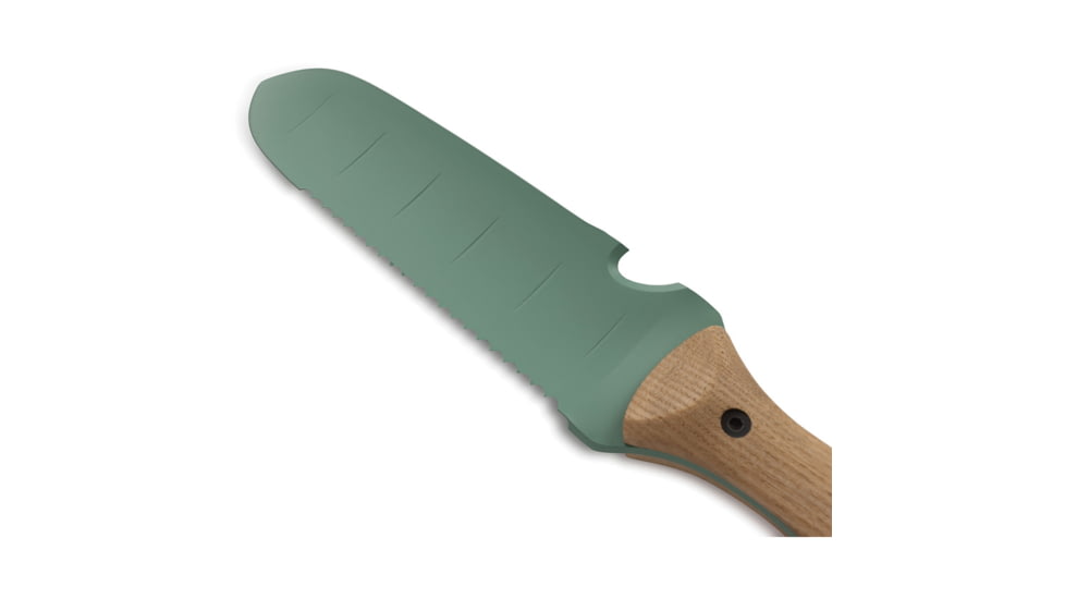 Barebones Hori Hori Classic Ash/Mint Digging Tool, 12in Overall, 6.75in Serrated Mint Painted 4Cr13 Heat-Tempered Blade, Ash Wood Handle, GDN-674