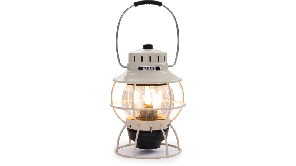 Barebones Railroad Lantern Vintage White