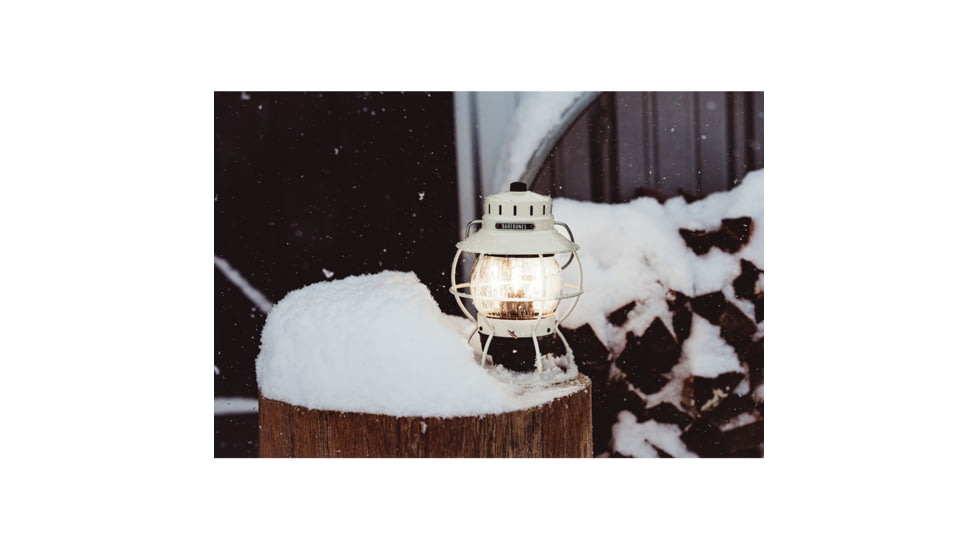 Barebones Railroad Lantern Vintage White