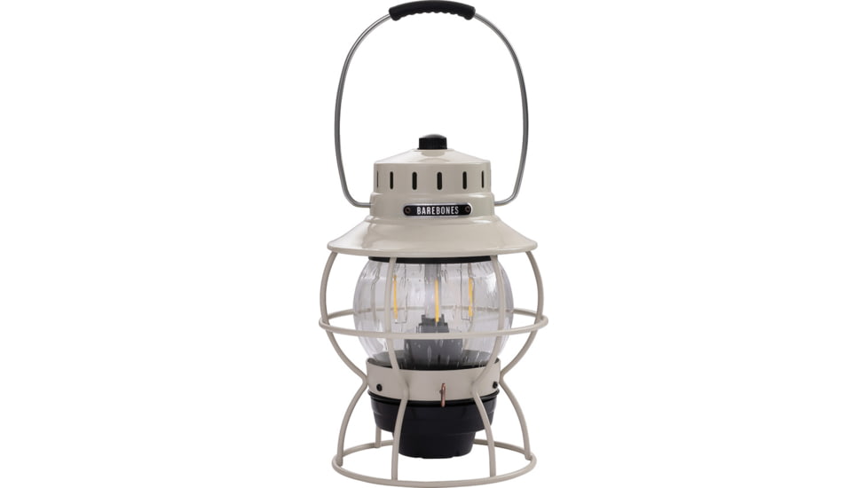 Barebones Railroad Lantern Vintage White