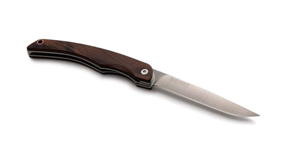 Barebones Solo Folding Knife, 4.5in Closed, 3.5in, 50CrMoV15, Satin Blade, Composite Hardwood Handle w/ Walnut, HMS-2110