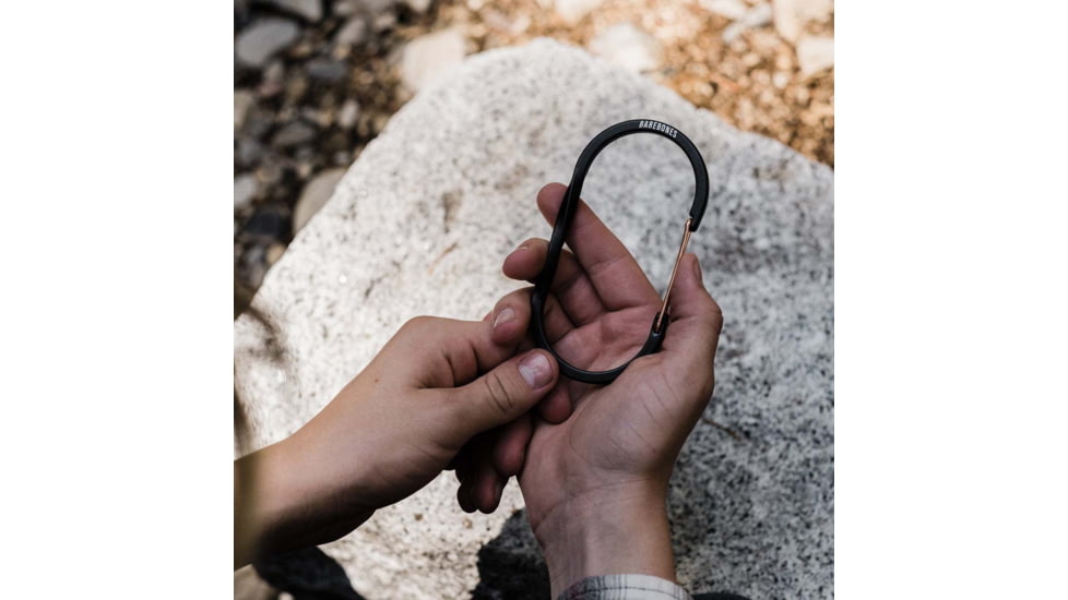 Barebones Wiregate Carabiner, Large, Black, STC-618