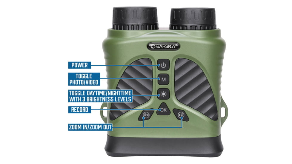 Barska NV-2 10x43mm Night Vision Infrared Digital Binoculars, Matte Green, BQ14072