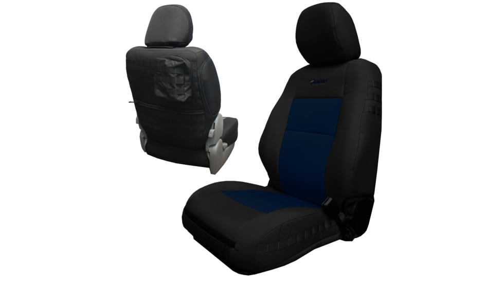 Bartact 2020-21 Toyota Tacoma Electric Driver/ Manual Passenger Mil-Spec Tactical Front Seat Covers, Pair, Black/Navy, TTAC2020FPGG