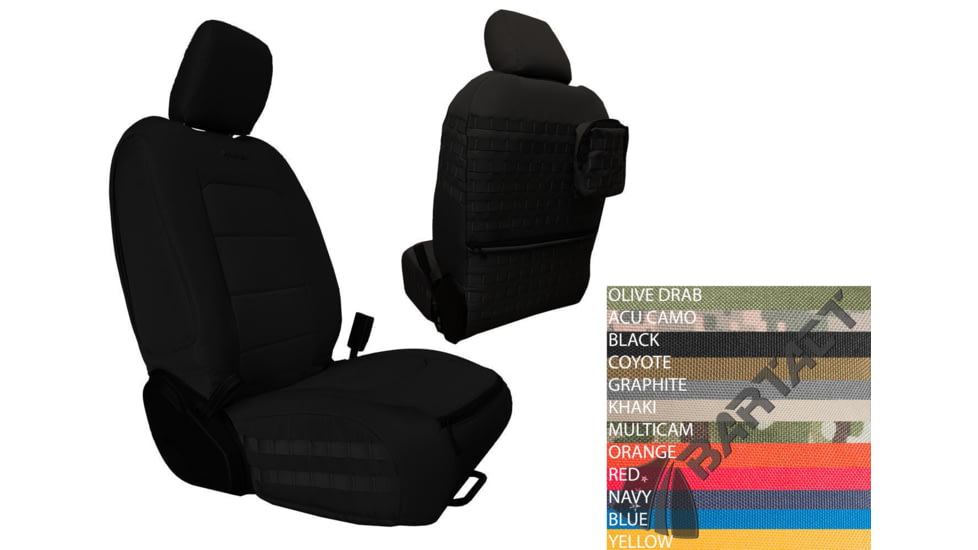 Bartact Front Seat Covers for a 2019 plus Jeep Gladiator, Black/Acu, JTTC2019FPBA