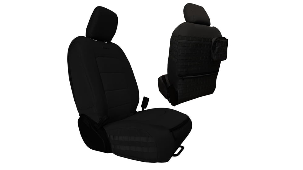 Bartact Front Seat Covers for a 2019 plus Jeep Gladiator, Black/Black, JTTC2019FPBB