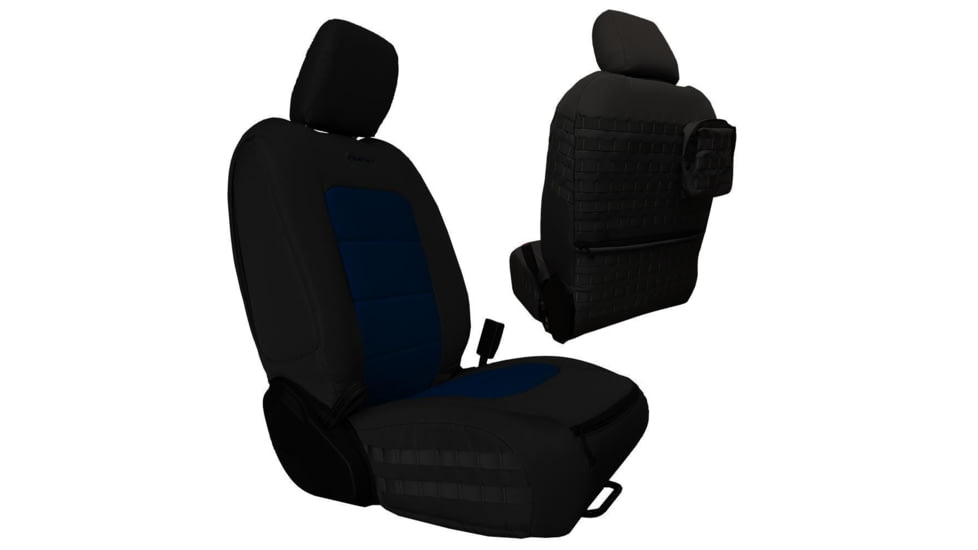Bartact Front Seat Covers for a 2019 plus Jeep Gladiator, Black/Navy, JTTC2019FPBT