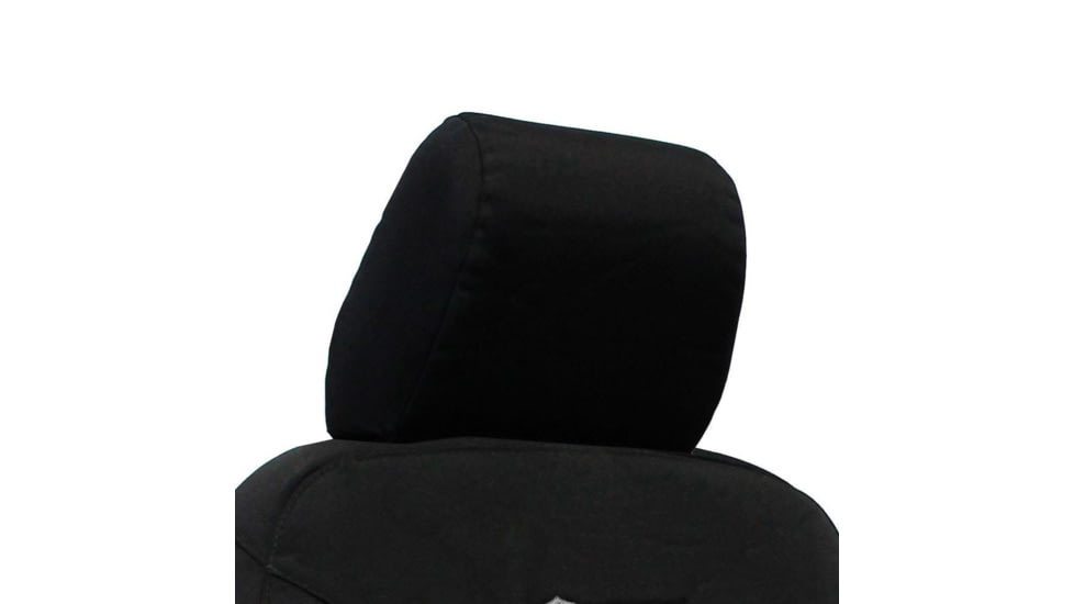 Bartact Jeep Bench Headrest Covers 2007-2010 Wrangler JKU 4 Door, Black, JKHR0710R4B