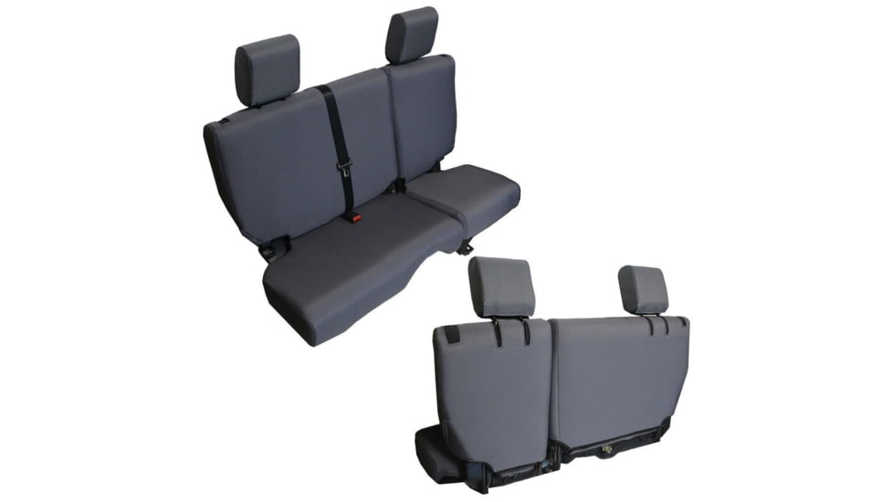 Bartact Jeep JK Seat Cover Rear Split Bench 4 Door Baseline Performance 2007 Wrangler JKU, Graphite, JKBC2007R4G